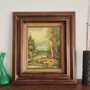 Vintage Original Oil Painting Of An Autumn Landscape Artist Signed